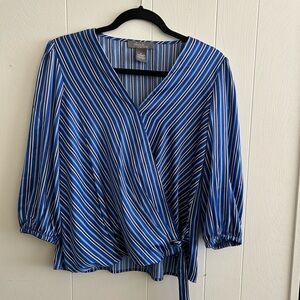 Olivia & Martin Blue and White Striped Blouse